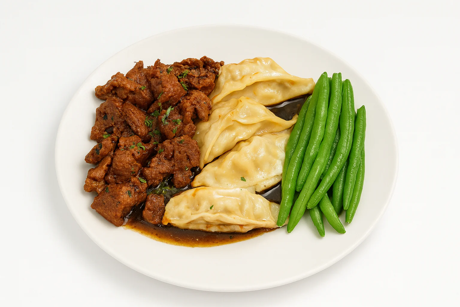 TERIYAKI STEAK AND CHICKEN DUMPLINGS